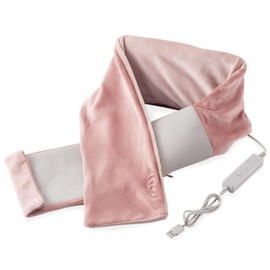 Elecom HCW-BA02BR Waist Warmer, Abdominal Wrap, Neck Warmer, Muffler, 2-Way, Electric Heating, USB Powered, 3 Temperature Adjustment, Up to Approx. 177°F (45°C), Warming Timer Function, Mauve Brown