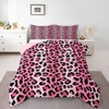 Feelyou Kids Pink Leopard Comforter Set Full Size Cheetah Duvet