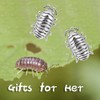 Sterling Silver Pillbug Stud Earrings for Women Pillbug, Doodlebug, Roly