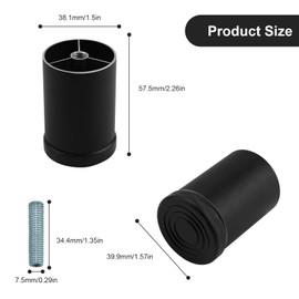 PARFCO Adjustable Furniture Feet, 4 Pieces Furniture Feet Made of Aluminium Alloy, Metal Cabinet Feet with M8 Thread, Suitable for Cabinets, Sofa Legs, Table Legs, Washing Machines