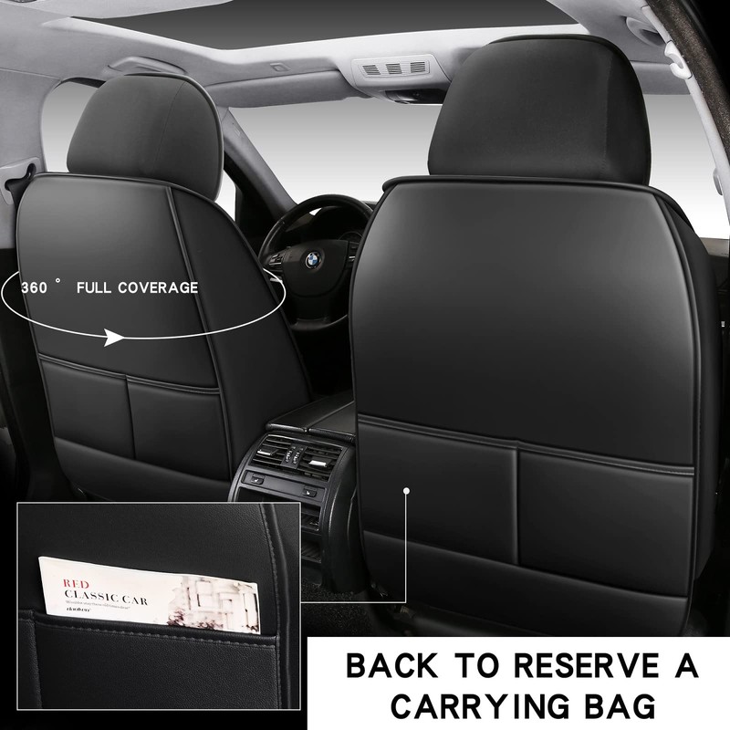 OUTOS Luxury Leather Auto Car Seat Covers 5 Seats Full