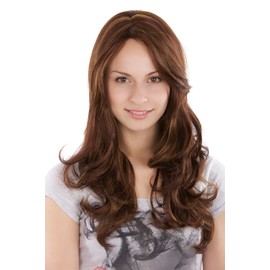 Lady Quality Wig naturally looking BROWN BRUNETTE MIX wavy 3243-33H27 45cm Peluca Parrucca