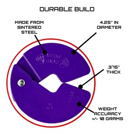 Micro Gainz Dumbbell Fractional 1.25lb Weight Plate, Ideal for Micro Loading, (Choose Color) 4 Piece Fractional Weight Plates, Designed for Dumbbell Training, Made In USA (Purple)