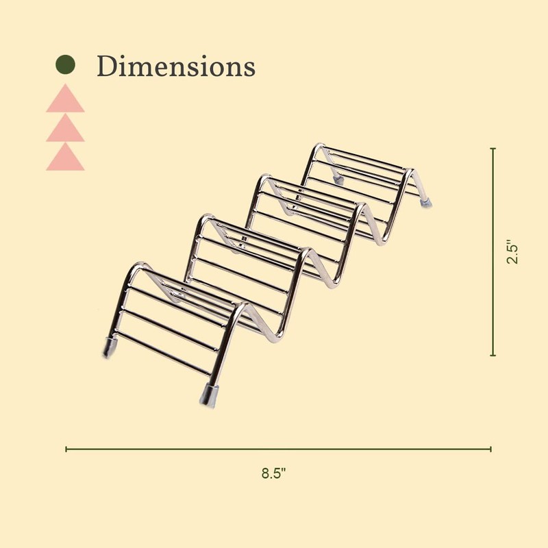 Taco Holder 4 Pack - Grated Stainless Steel Taco Stand