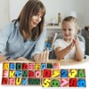 216 Pieces Wooden Letters and Numbers, Wooden Uppercase Letters, Colourful
