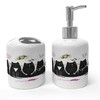Ambesonne Cats Soap Dispenser & Toothbrush Holder Set, Kitties Looking