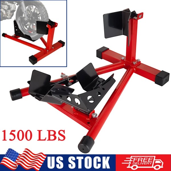 Unbranded 16"-21" Motorcycle Stand Wheel Chock Upright Garage Adjustable 1500lbs