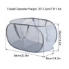 Grey, Durable Folding Laundry Baskets, Collapsible Mesh Pop Up Hamper