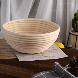 2 Pack 22cm Rund Gärkörbchen Banneton Brotform Korb,Handgewebter Natürlicher Rattan Gärkorb mit Leinen Liner Stoff,Backzubehör für Heim und Profi-Bäcker.