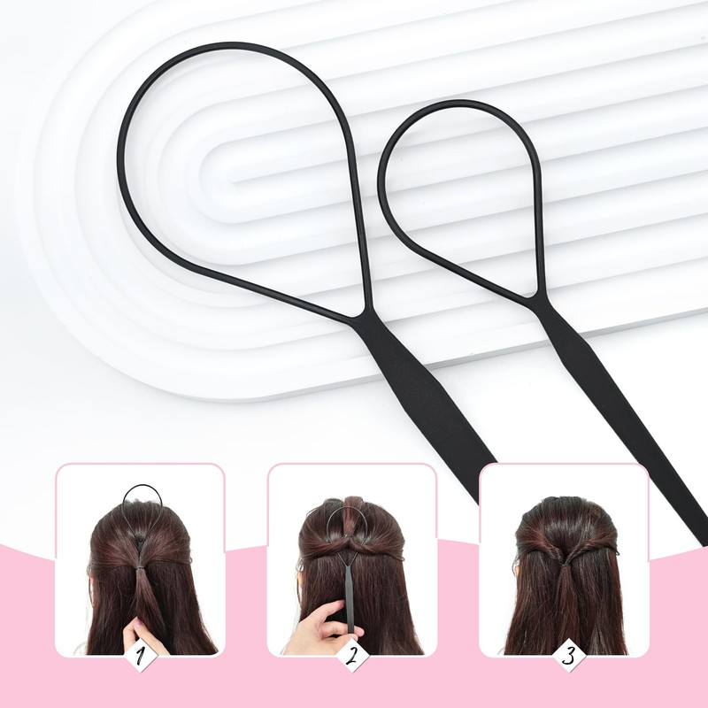 Quacc 3 PCS Hair Styling Tool Set Topsy Tail Hair
