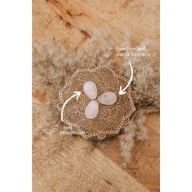 Lebensquelle Plus Rose Quartz Drop Pendant, Drilled Tumbled Stone Drop Pendant with Cotton Band, High-Quality Gemstone Pendant, Semi Precious Stone, Quartz