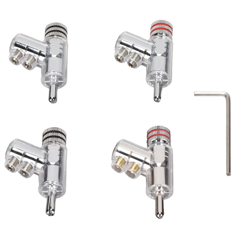 4pcs BA1403R Banana Plug,Locking Rhodium Plated Speaker Banana Connectors,Double Screw