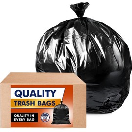 55-60 Gallon Trash Bags, 3 Mil Black Contractor Garbage Bags (Mega-ValuePack 50 Bags) 55 Gallon Trash Can Liners Heavy Duty Can Liners, Extra Large Trash Bags for Construction, Yard Leaf Lawn