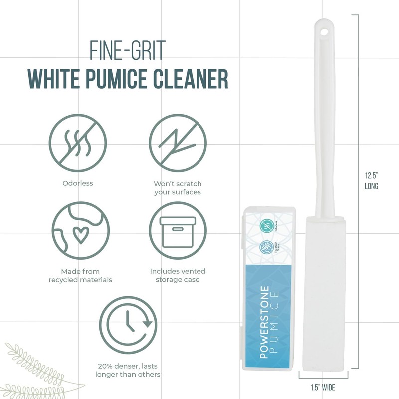 Powerstone Pumice Stone Toilet Bowl Cleaner with Extra Long Handle