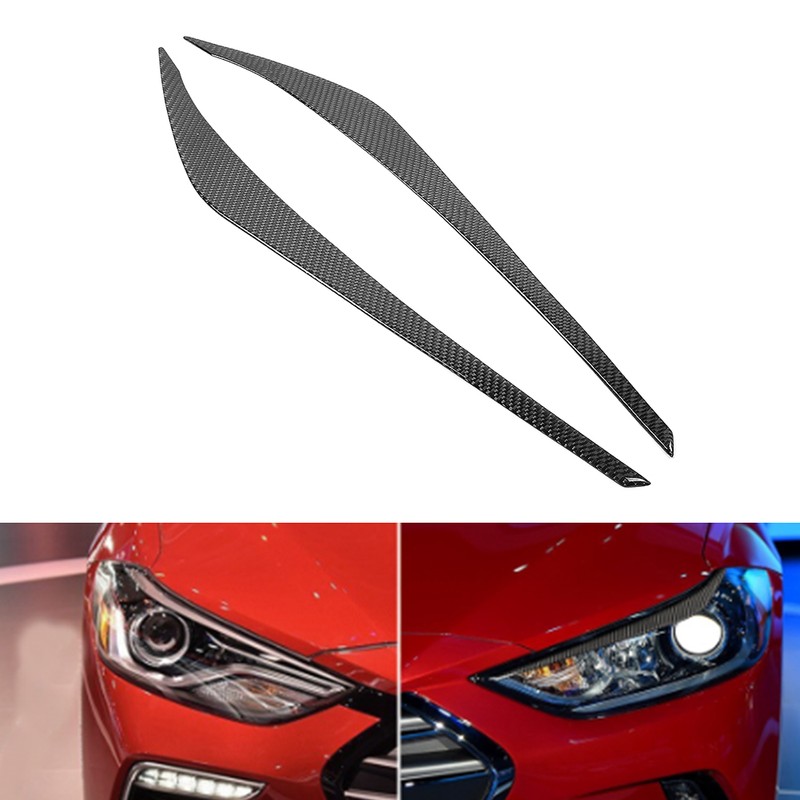 Pair Headlight Eyebrow Trim Eyelid Eyeline Cover Fits for Hyundai