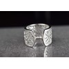Silver Women's Heart Ring Wide 925 Sterling Size Adjustable Ornament