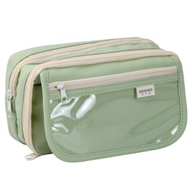 Catime Pencil Case with Large Capacity 21 x 13 x 7.5 cm, Pencil Case with 4 Compartments for Girls, Boys, Teenagers, Pencil Case, Stationery Bag, Suitable for School Office, Green, Classic