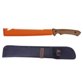 19" Heavy Duty Machete with Saw Orange, Professional Grade All-Purpose Machete for Cutting Trees, Yard Work, Land Clearing, Brush Clearing and Camping