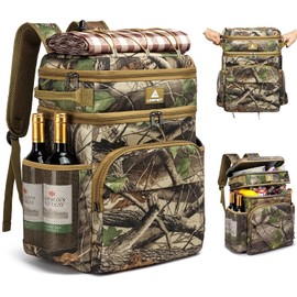 Laripwit Cooler Backpack 54 Cans Insulated Backpack Cooler Bag Leak-Proof Camo Double Deck Picnic Backpack for Men Women - Perfect Tactical Cool Bag Rucksack for Camping, Lunch, Beach