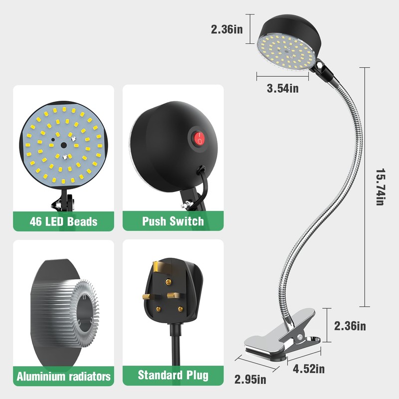 YouTeMei Clamp Work Light 12 W 1320 Lumen LED Machine