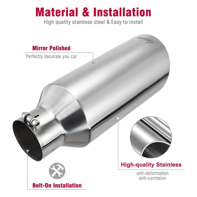 Upower 4" to 7" Diesel Exhaust Tips 4" inlet 7"