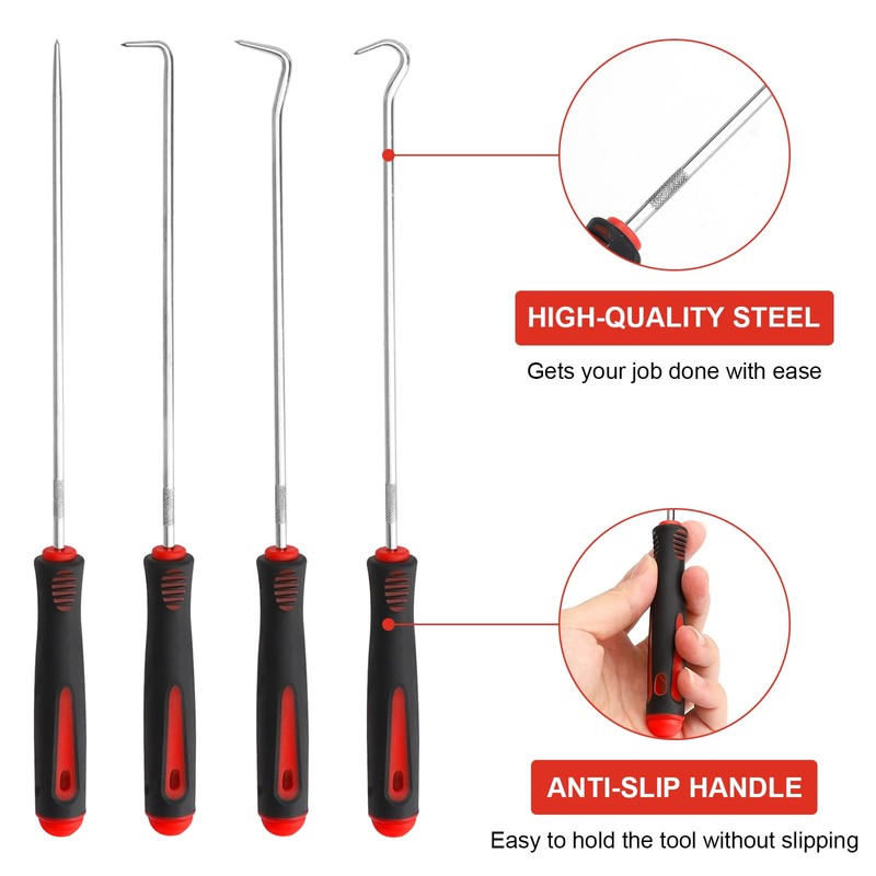 VOSSOT 8-Piece Mini Pick and Hook Set, Universal Needle Hook