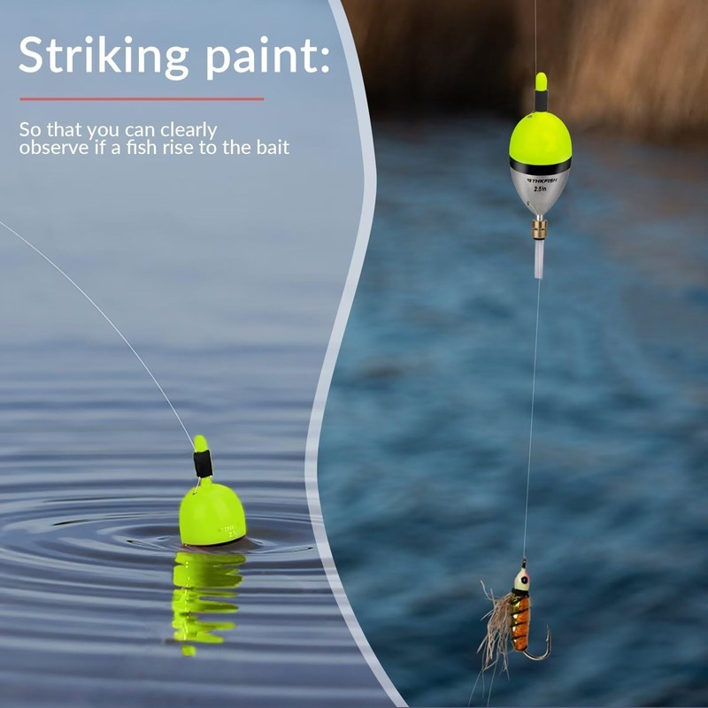 THKFISH Fishing Bobber Slip Bobber Fishing Floats for Crappie Balsa