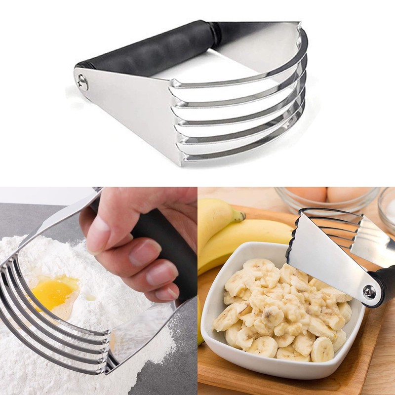 Stainless Steel Pastry Cutter and Dough Blender Set - Professional