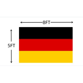 Germany Flags,100D Polyester Flag,German National Flag 5X8 FT – Outdoor Decor Flags Vivid Color, All Weather, Double Stitched Flags，Patriotic Decoration Flag, Polyester Flags with Sturdy Brass Ring.
