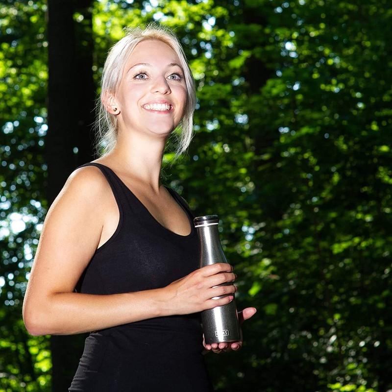Lurch 240929 Isolierflasche/Thermoflasche für heiße und kalte Getränke aus doppelwandigem,