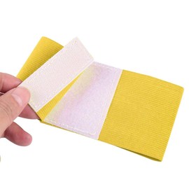 Captain Armband, Team Division Arm Band with Adhesive/Wraparound Closure, Solid Color Sleeve Patch (Orange)