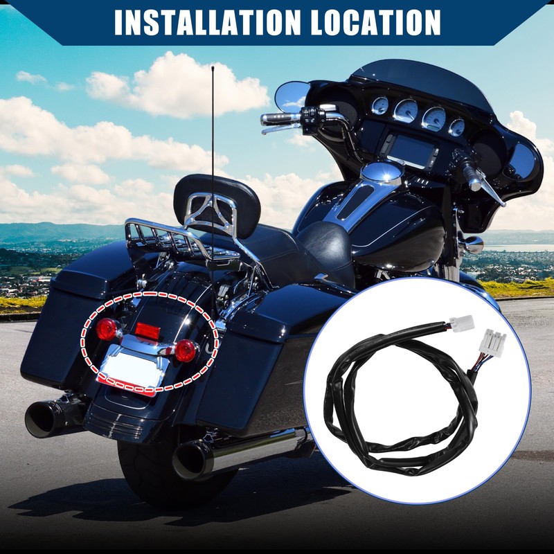 Hihaha Motorcycle Rear Fender Taillight Wiring Harness for Harley Davison