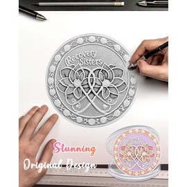 CHURYUML Recovery Sisters Sobriety Coin - Empowering Sobriety Gifts for Women Recovery Affirmation Token Non-Religious AA Chips Medallions Sober Coin Inspirational Addiction Recovery Gift