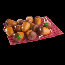 PoppyBabyCo Montessori Wooden Counting Acorns — Set of 12