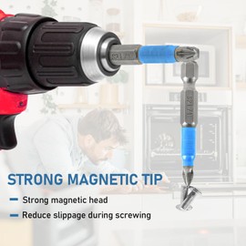 Magnetic Impact Screwdriver Driver Bits Set, 12Pcs Screw Driver Bit Sets Impact Non-Slip Drill Bits Power Tool Accessories for Electric Screwdrivers Cordless Drill (PZ1 PZ2 PZ3 PH1 PH2 PH3)