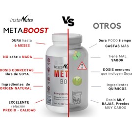 META Boost: Metabolismo. Vinagre de Manzana con Cúrcuma, Jengibre, Canela y Cromo, Keto, sin sabor, sin azúcar, NON GMO, 180 capsulas de 500 mg InstaNutra