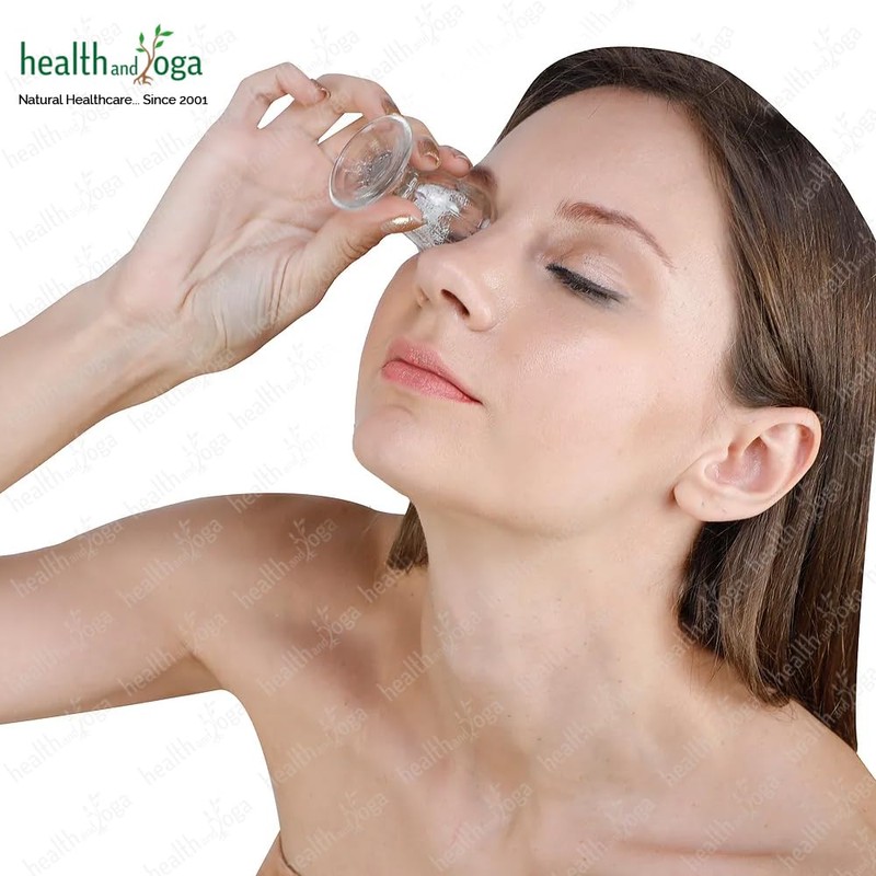 HealthAndYoga™ ChillEyes Transparent Glass Eye Wash Cup - Effective Eye