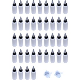 Young Wolf 40pcs HDPE Thin Tip Lab Science Dropper Bottles Empty Squeeze Dropper Bottles + 2x Mini Funnel Set (60ML (2Oz))