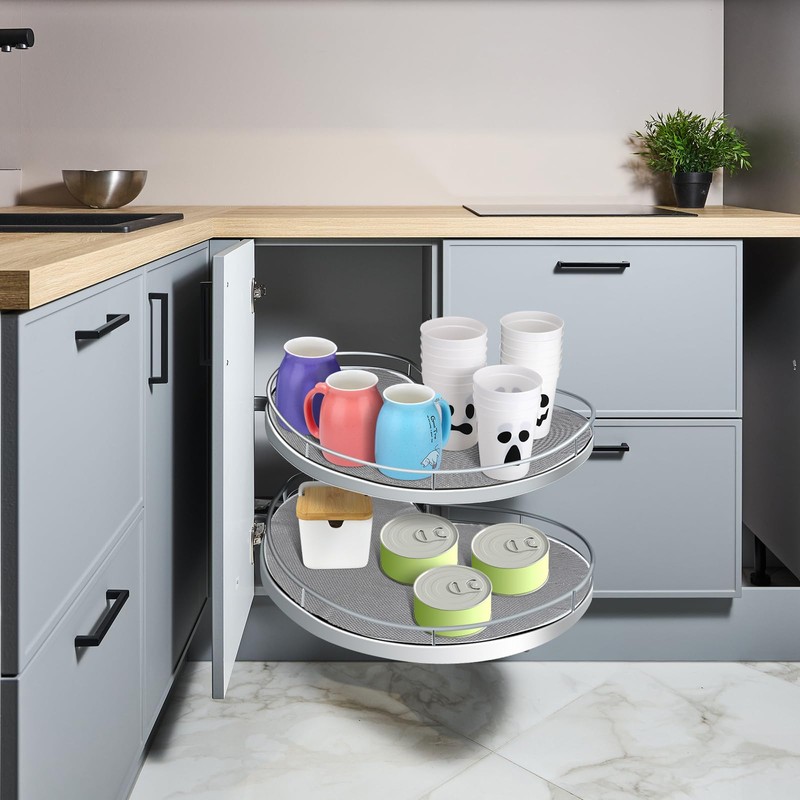 Frienda 2 Pcs Lazy Susan Shelf Liners - Non Adhesive,