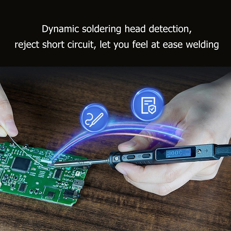 MINIWARE Electric Soldering Iron Kit ABS Intelligent Mini Temperature Adjustable