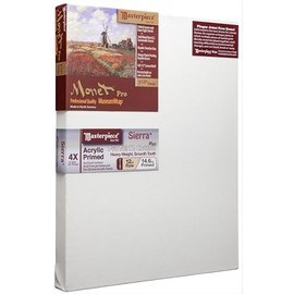 MASTERPIECE Z1ME-1829 Monet Pro 1.5" Deep Sierra Heavy Weight Medium Texture 14.6 oz Cotton Stretched Canvas 18" x 29" White
