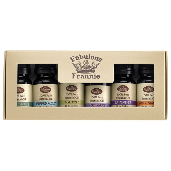 Essential Oil Basic Sampler Set 6/10ml - 100% Pure Therapeutic Grade - Great for Aromatherapy