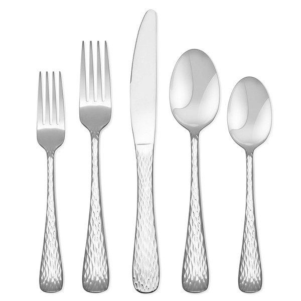Hampton Forge – Melody Hammered – 20 Piece Flatware Set,