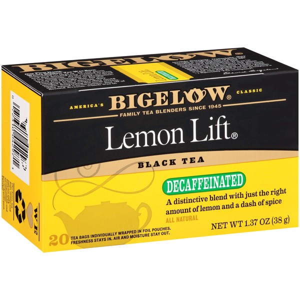 Bigelow Tea Decaffeinated Lemon Lift Black Tea, 20 Count (Pack of 6), 120 Total Tea Bags