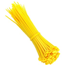 KafTon Pack of 100 Yellow Cable Zip Ties, UL Nylon, Perfect for PC, Bicycle Tie Wrap DIY Home Wire Vegetable Garden Office (100mm x 2.5mm) Yellow