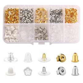 CATOR 450pcs Earring Backs Set,Including Earring Backs,Safety Backs and Butterfly Earring Backs,10 Styles for Different Earrings,Easy Storage