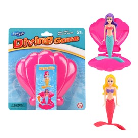 Mienocol Mermaid Diving Toys for Swimming Pool,2pcs Mermaid Diving Toys with Hot Pink Shell,Swimming Pool Sinking Toy Kids Pool Toy Accessories,Princess Diving Games Training Girls Gifts
