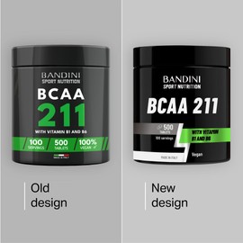 Bandini® BCAA 2:1:1 3000mg per Serving | 500 Vegan Tablets BCAAs (not Capsules or Powder) Pre Workout Branched Chain Amino Acids + Vitamin B6, B1, L-Leucine, L-Isoleucine, L-Valine | BCAA 211 Energy