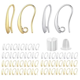 14K Gold Plated and Silver Earring Hooks, 230PCS Earring Findings for Jewelry Making Hypoallergenic Ear Wires for DIY Bulk Pack