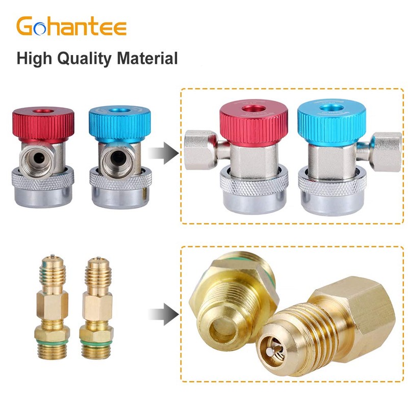 gohantee R134A Adapter Fittings Quick Coupling High Low AC Freon
